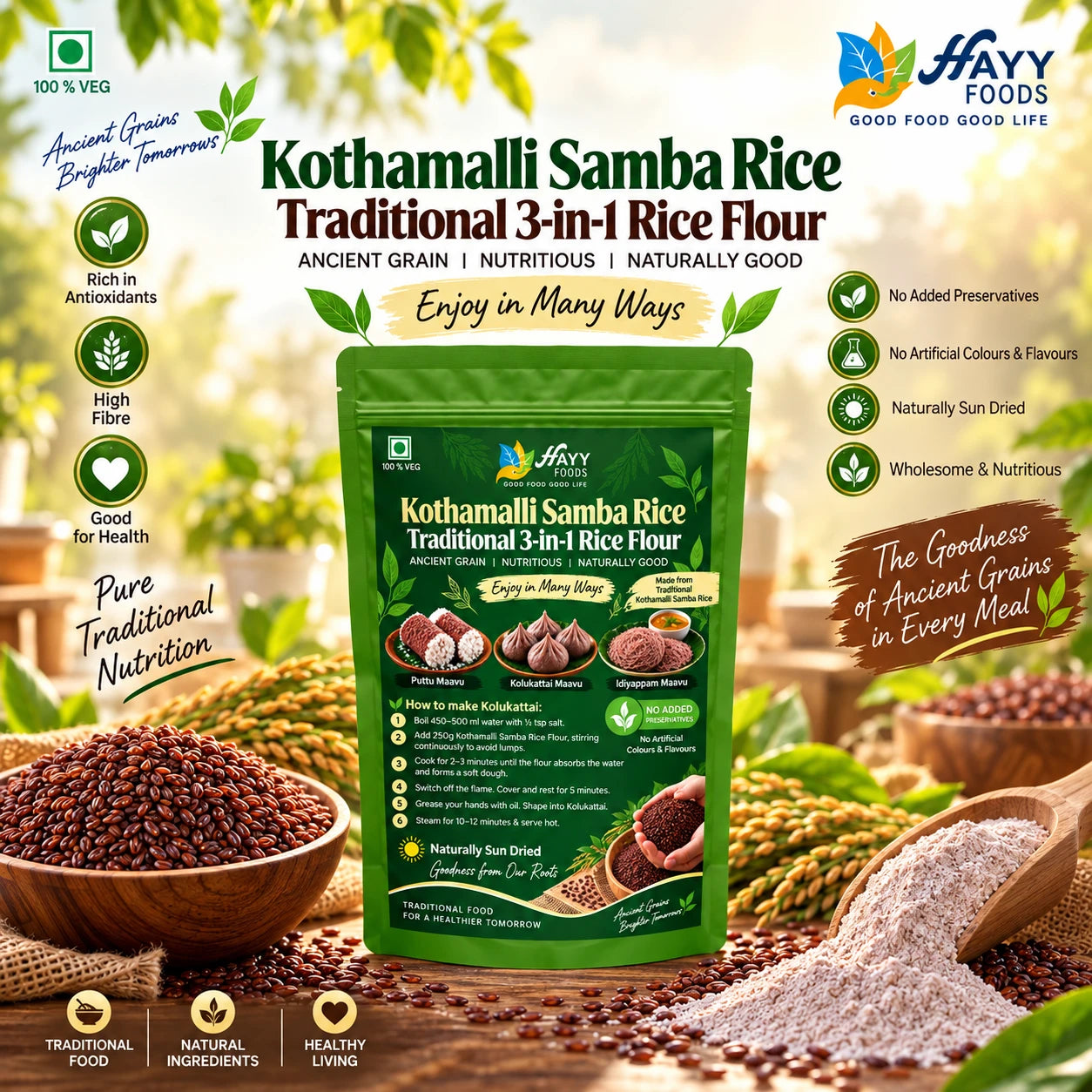 Kothamalli samba Instant 3 in 1 Rice flour
